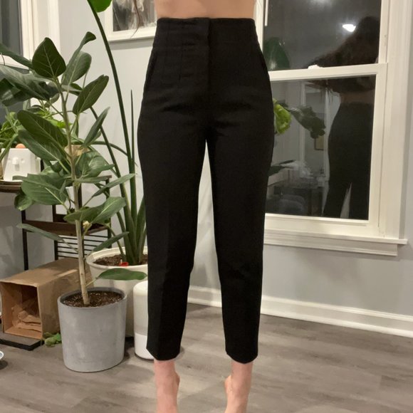 Zara High Waist Pants Black Small - Picture 10 of 10